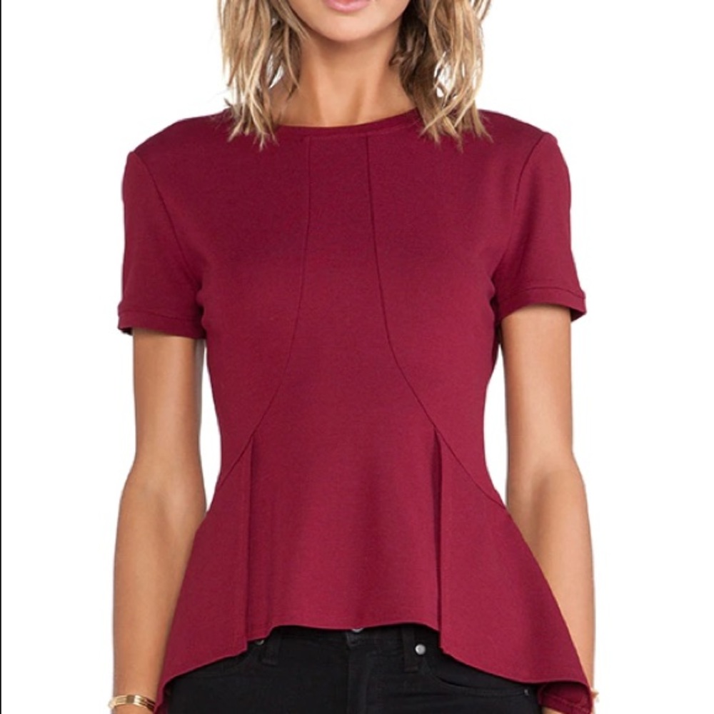 BCBG Peplum short sleeve top